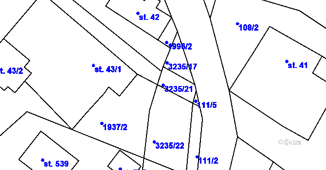 Parcela st. 3235/21 v KÚ Výprachtice, Katastrální mapa