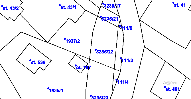 Parcela st. 3235/22 v KÚ Výprachtice, Katastrální mapa