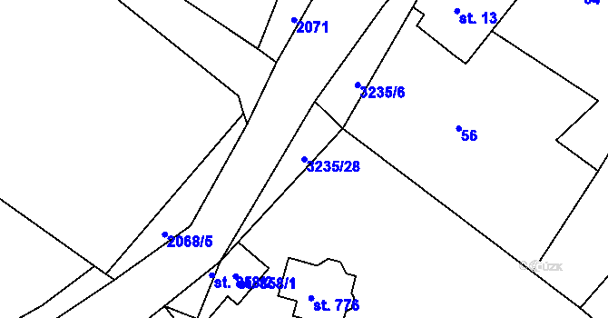 Parcela st. 3235/28 v KÚ Výprachtice, Katastrální mapa