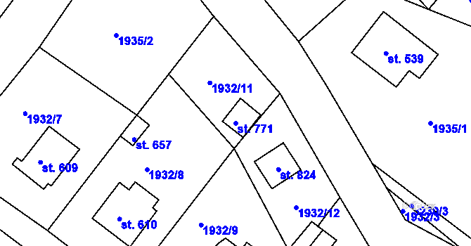 Parcela st. 771 v KÚ Výprachtice, Katastrální mapa