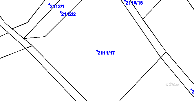 Parcela st. 2111/17 v KÚ Výprachtice, Katastrální mapa