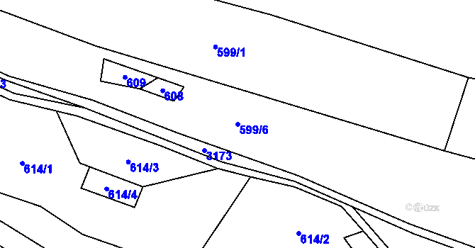 Parcela st. 599/6 v KÚ Výprachtice, Katastrální mapa