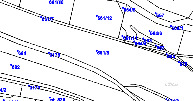 Parcela st. 661/8 v KÚ Výprachtice, Katastrální mapa