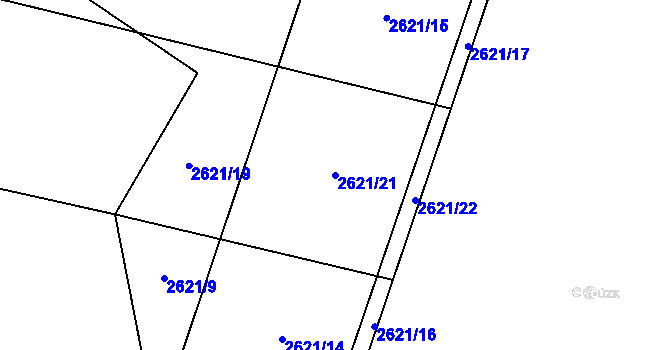 Parcela st. 2621/21 v KÚ Výprachtice, Katastrální mapa