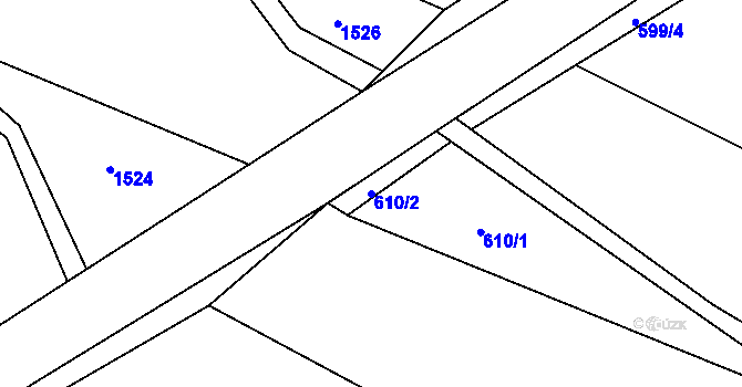Parcela st. 610/2 v KÚ Výprachtice, Katastrální mapa