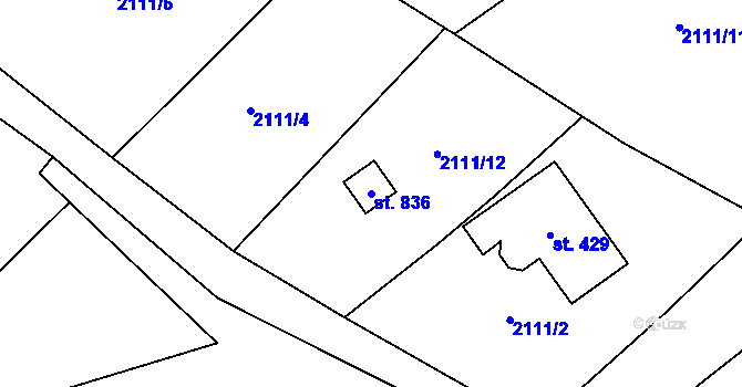 Parcela st. 836 v KÚ Výprachtice, Katastrální mapa