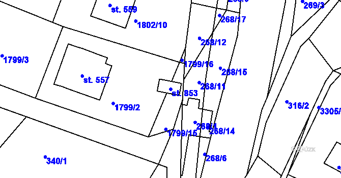 Parcela st. 853 v KÚ Výprachtice, Katastrální mapa