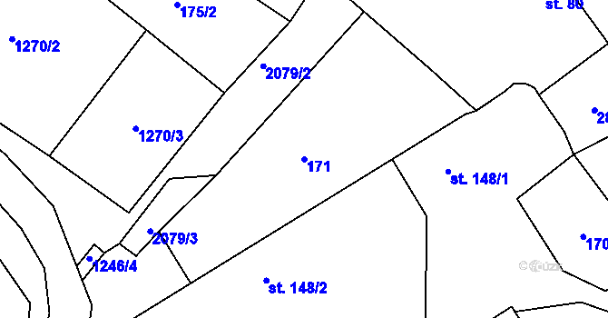 Parcela st. 171 v KÚ Výrava, Katastrální mapa
