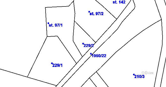 Parcela st. 229/2 v KÚ Výrava, Katastrální mapa
