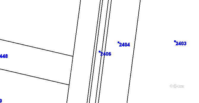 Parcela st. 2406 v KÚ Výrava, Katastrální mapa