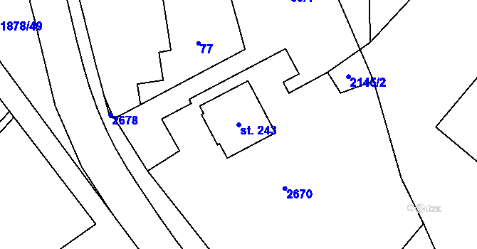 Parcela st. 243 v KÚ Výrava, Katastrální mapa