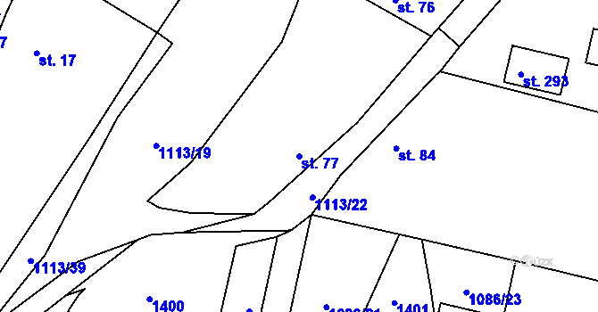 Parcela st. 77 v KÚ Výrov u Kralovic, Katastrální mapa