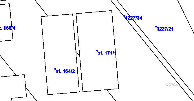 Parcela st. 171/1 v KÚ Výrov u Kralovic, Katastrální mapa