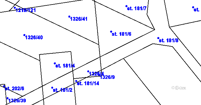 Parcela st. 181/5 v KÚ Výrov u Kralovic, Katastrální mapa