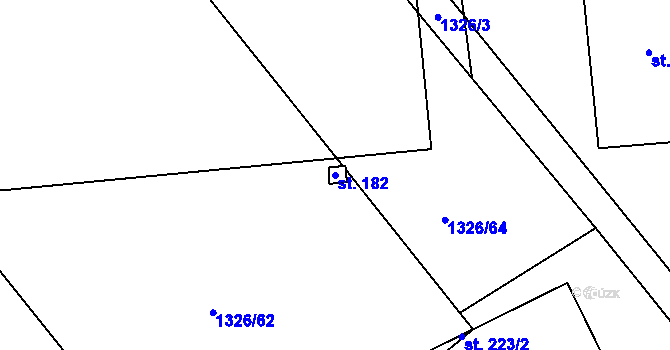 Parcela st. 182 v KÚ Výrov u Kralovic, Katastrální mapa