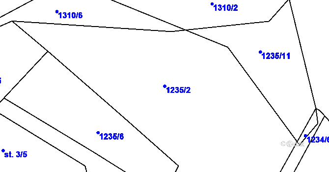 Parcela st. 1235/2 v KÚ Výrov u Kralovic, Katastrální mapa