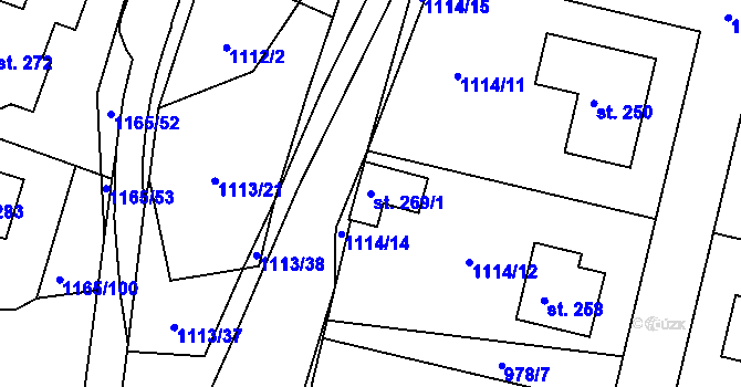 Parcela st. 269/1 v KÚ Výrov u Kralovic, Katastrální mapa