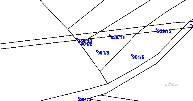 Parcela st. 901/5 v KÚ Výrov u Kralovic, Katastrální mapa