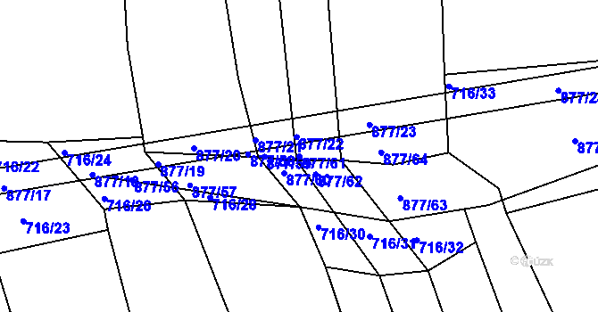 Parcela st. 877/61 v KÚ Výrov u Kralovic, Katastrální mapa