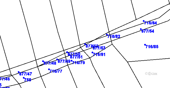 Parcela st. 877/52 v KÚ Výrov u Kralovic, Katastrální mapa