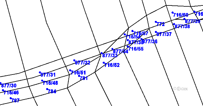 Parcela st. 877/33 v KÚ Výrov u Kralovic, Katastrální mapa