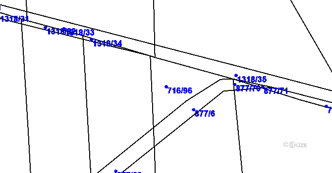 Parcela st. 716/96 v KÚ Výrov u Kralovic, Katastrální mapa