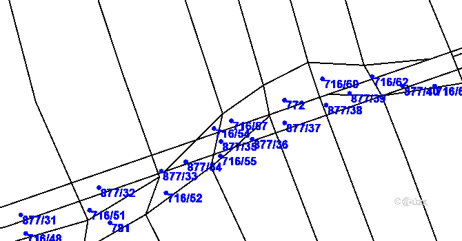 Parcela st. 716/57 v KÚ Výrov u Kralovic, Katastrální mapa