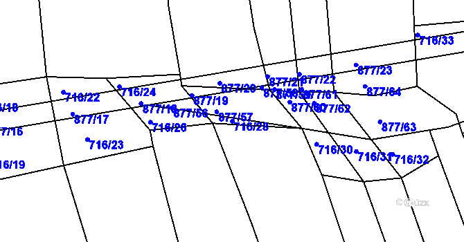 Parcela st. 716/28 v KÚ Výrov u Kralovic, Katastrální mapa