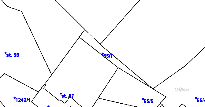 Parcela st. 65/7 v KÚ Výrov u Kralovic, Katastrální mapa