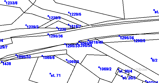 Parcela st. 1069/7 v KÚ Výrov u Kralovic, Katastrální mapa