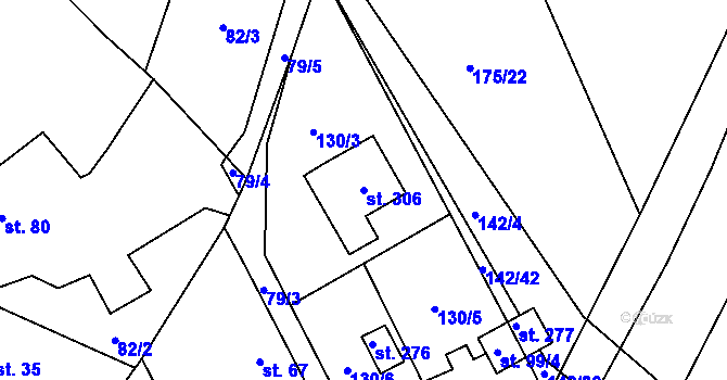 Parcela st. 306 v KÚ Výrov u Kralovic, Katastrální mapa