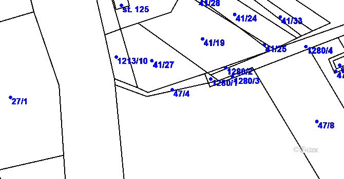 Parcela st. 47/4 v KÚ Výrovice, Katastrální mapa