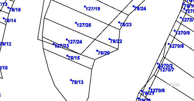Parcela st. 78/20 v KÚ Výrovice, Katastrální mapa