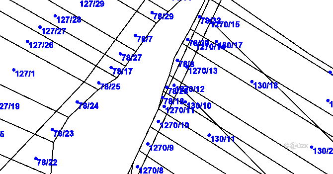 Parcela st. 78/28 v KÚ Výrovice, Katastrální mapa