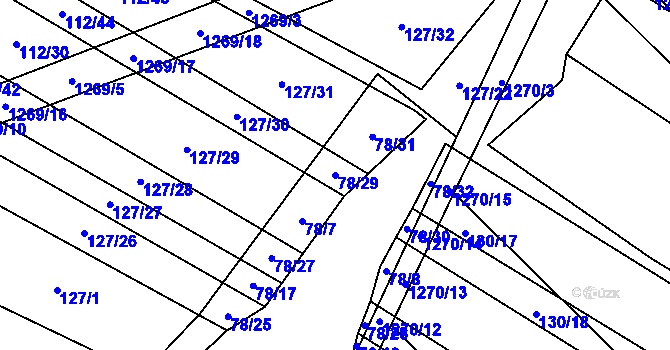 Parcela st. 78/29 v KÚ Výrovice, Katastrální mapa