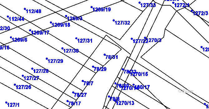 Parcela st. 78/31 v KÚ Výrovice, Katastrální mapa