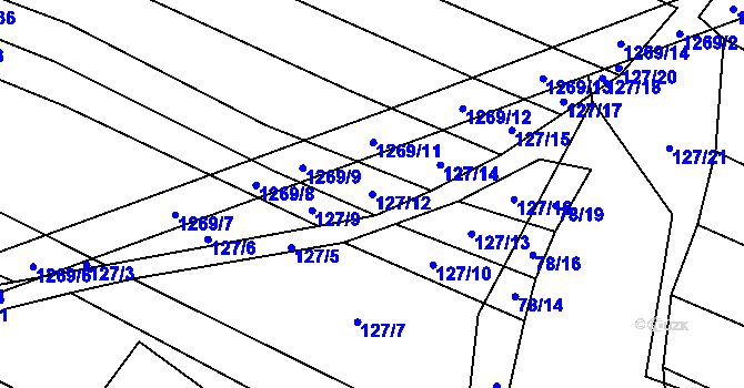 Parcela st. 127/12 v KÚ Výrovice, Katastrální mapa