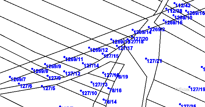 Parcela st. 127/15 v KÚ Výrovice, Katastrální mapa