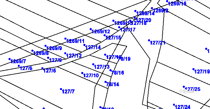 Parcela st. 127/16 v KÚ Výrovice, Katastrální mapa