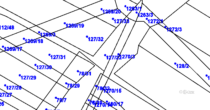 Parcela st. 127/22 v KÚ Výrovice, Katastrální mapa