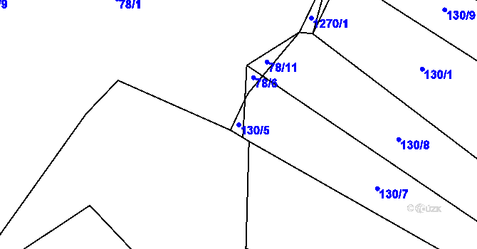 Parcela st. 130/5 v KÚ Výrovice, Katastrální mapa