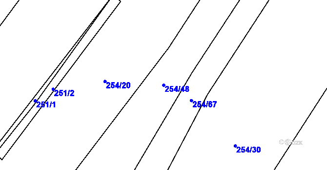 Parcela st. 254/48 v KÚ Výrovice, Katastrální mapa