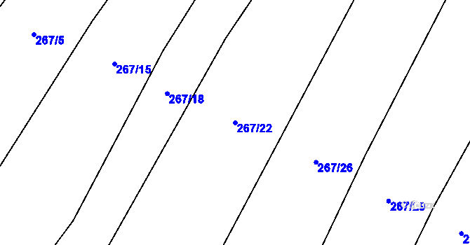 Parcela st. 267/22 v KÚ Výrovice, Katastrální mapa