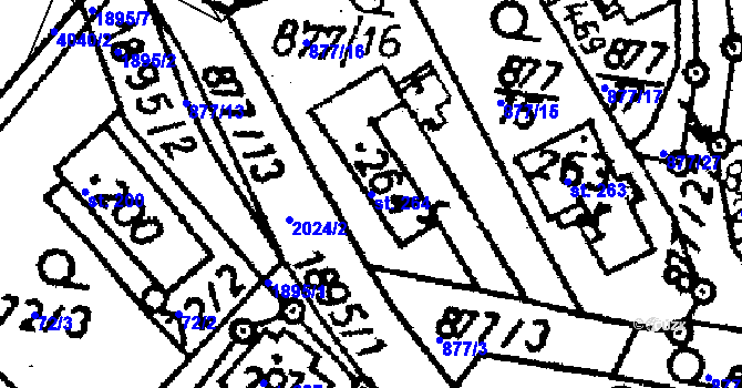 Parcela st. 264 v KÚ Vyskeř, Katastrální mapa
