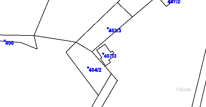 Parcela st. 407/3 v KÚ Rounek, Katastrální mapa