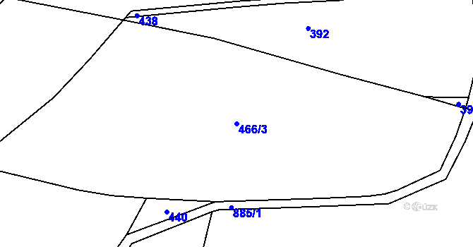 Parcela st. 466/3 v KÚ Rounek, Katastrální mapa