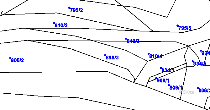 Parcela st. 898/3 v KÚ Rounek, Katastrální mapa