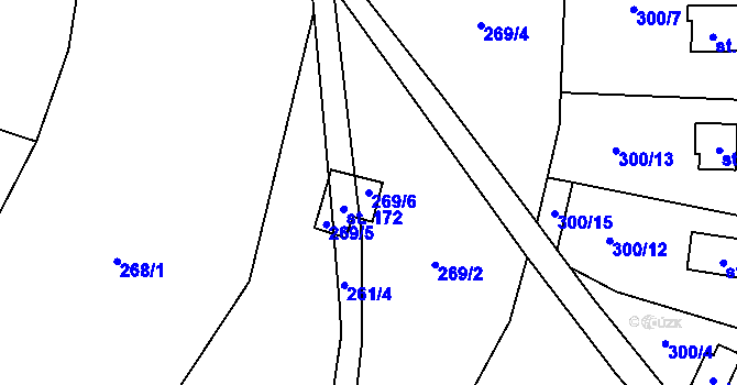 Parcela st. 269/6 v KÚ Rounek, Katastrální mapa