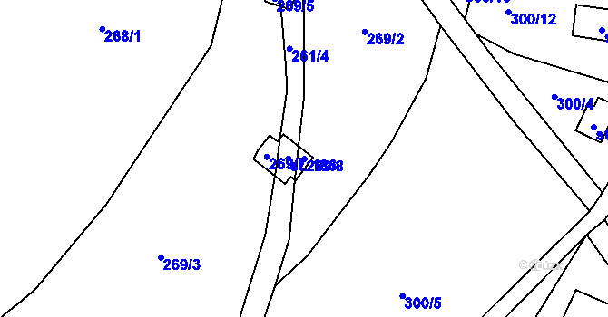 Parcela st. 269/8 v KÚ Rounek, Katastrální mapa