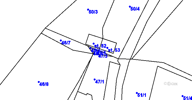 Parcela st. 47/4 v KÚ Rounek, Katastrální mapa